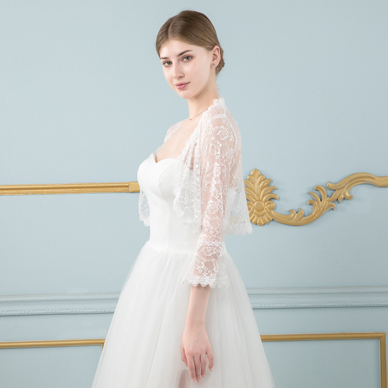 Schwarz Rosa Spitze Bolero Femme Mariage Appliqued Hochzeit Mantel Jacke Braut oben Abend Jacke Für Frauen