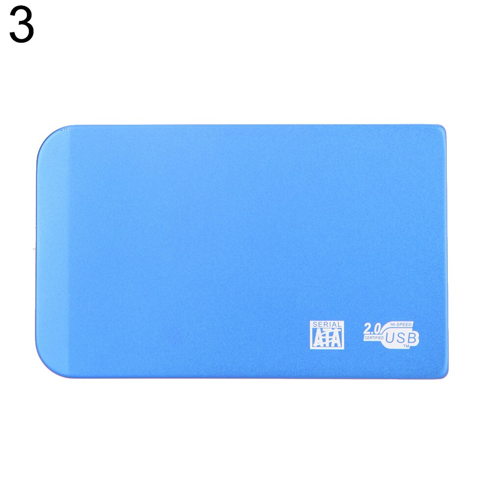 Ultra-Slim USB 2.0 Hard Drive External Enclosure Case for 2.5 Inch SATA HDD SSD: Blue