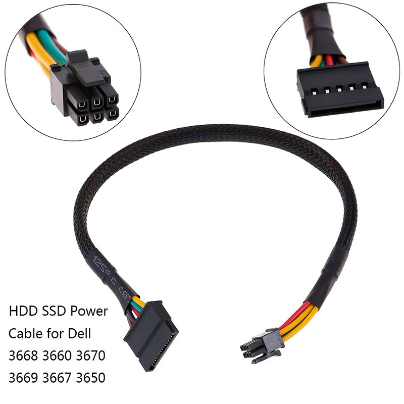 Hdd Ssd Power Kabel 6 Pin Naar Sata 15Pin Converter Kabel Voor Dell 3668 3667 3650