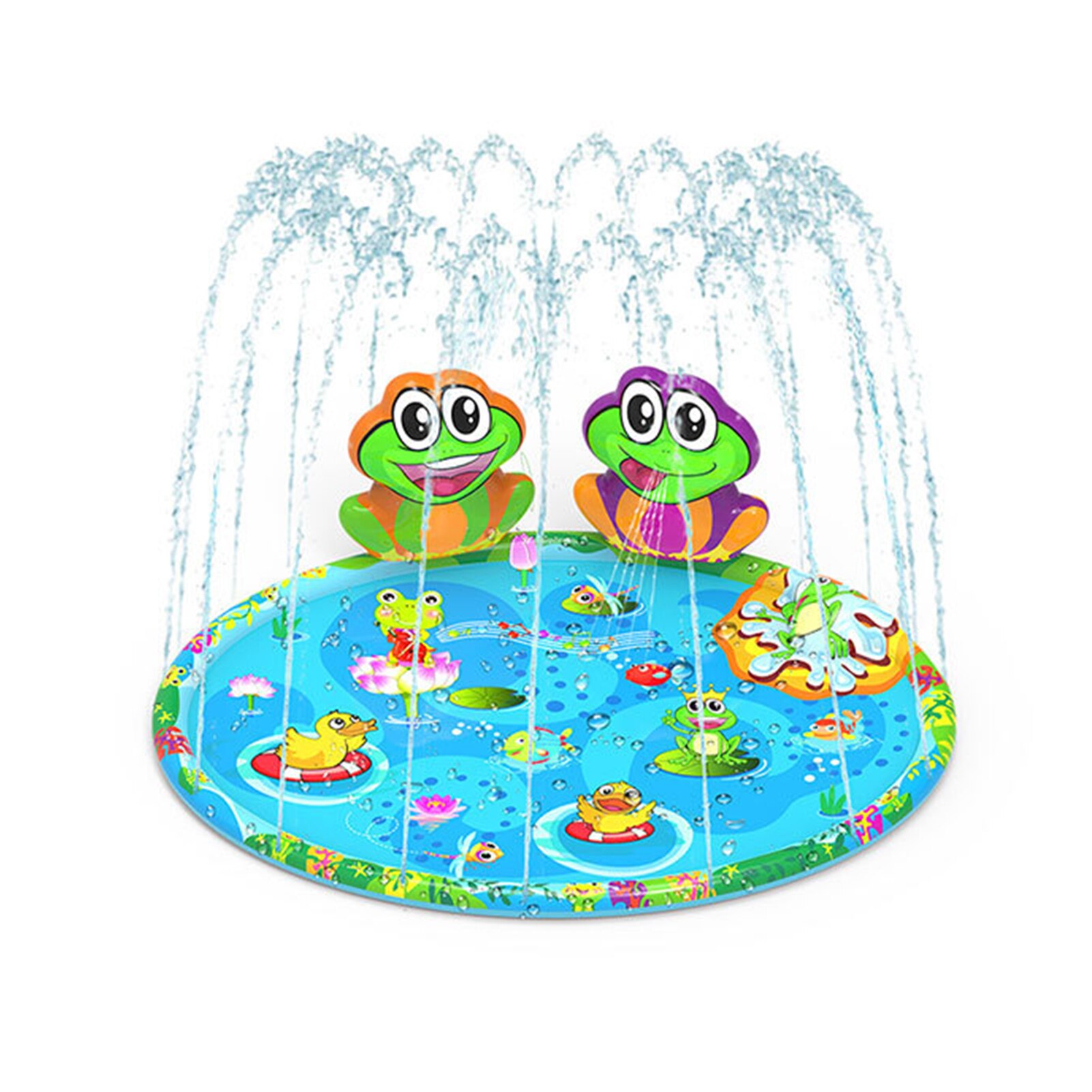 Summer Outdoor Garden Play Game Pad Mat Frog Splash Mat Water Spray Outdoor Lawn Children Water Toy Sprinkler Pad