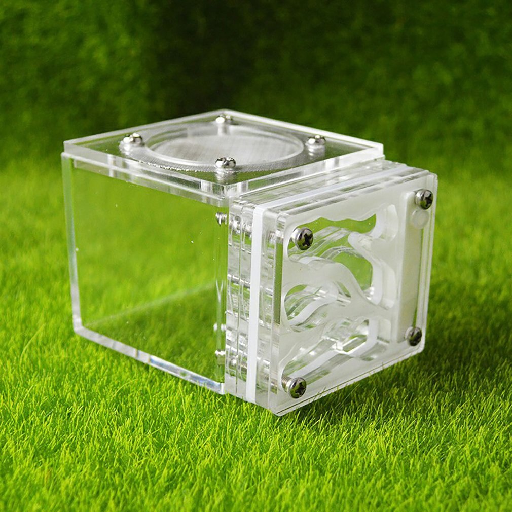 Transparent Cube Acrylic Ant Nest 3D Tunnels Ventilation Holes Sturdy Durable Anthill Farm Nest Villa House Pets Ants Supplies: white