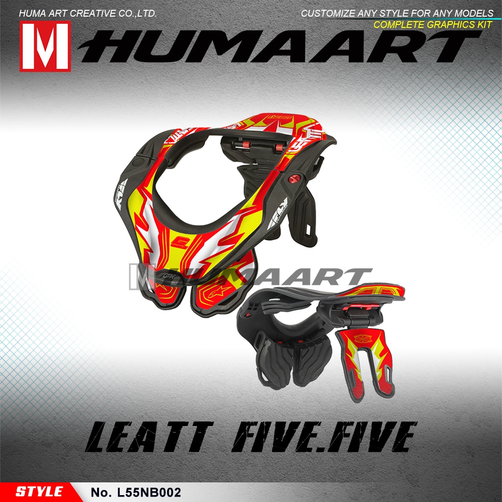 Humaart Motocross Grafische Nek Brace Decal Deco Kit Voor Leatt Brace 5.5 (Stijl Geen. L55NB002)