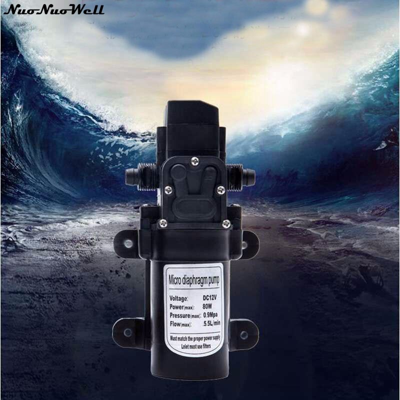 DC 12V 80W 5.5L Lift 55M Diaphragm Water Pump Self-priming Booster Pump with Pressure Automatic Switch Complete Equipment