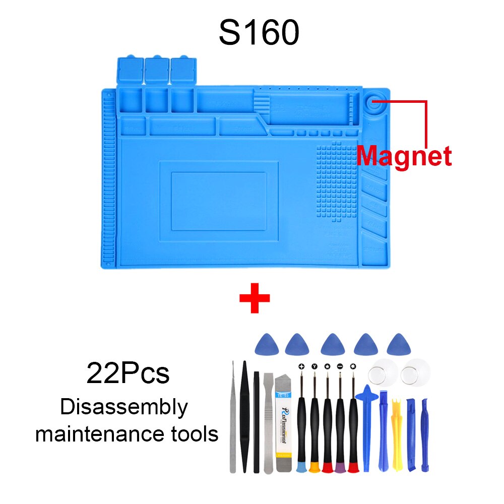 Heat Insulation Working Mat Maintenance Platform Heat-resistant Soldering Station Repair Insulation Pad Insulator Pad ESD Mat: S160 Set