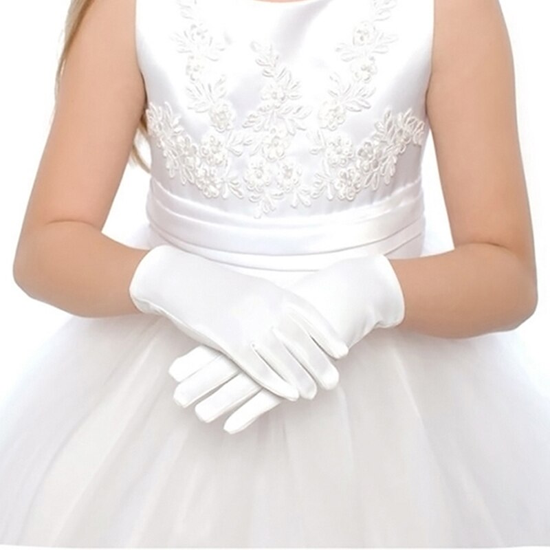 1 paire de gants blancs pour enfants, nouvelle , pour garçons et filles, robe de danse blanche, gants d'étiquette, gants élastiques en Spandex pour spectacle sur scène