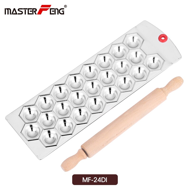 18 huller trekantet ravioli formpresse ravioli støbeplade værktøj dumpling maker ravioli pasta skærebakke med en kagerulle: Mf -24di