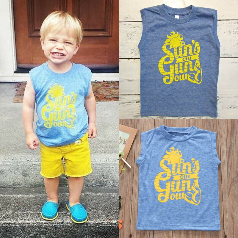 Sommer Kleinkind freundlicher Baby Jungen Ärmelloses T-Shirt oben Weste Panzer oben 1-5 Jahre USA