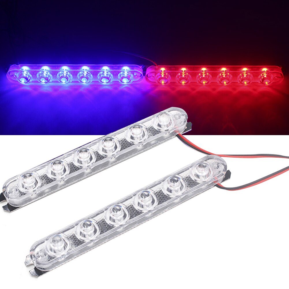 Luz estroboscópica de policía para coche, camión y motocicleta, intermitente de advertencia de emergencia, luces traseras de freno y parada, 5/6 LED, 2 piezas