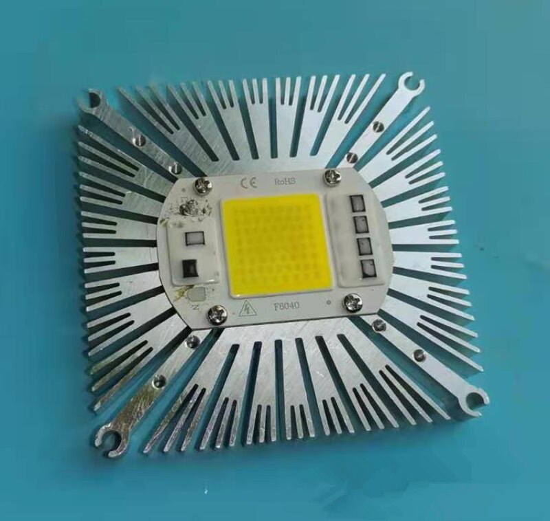 Disipador de calor LED cuadrado de 97x20mm, radiador de aluminio de 50W, para trabajo de refrigeración de chip led alto de 50W
