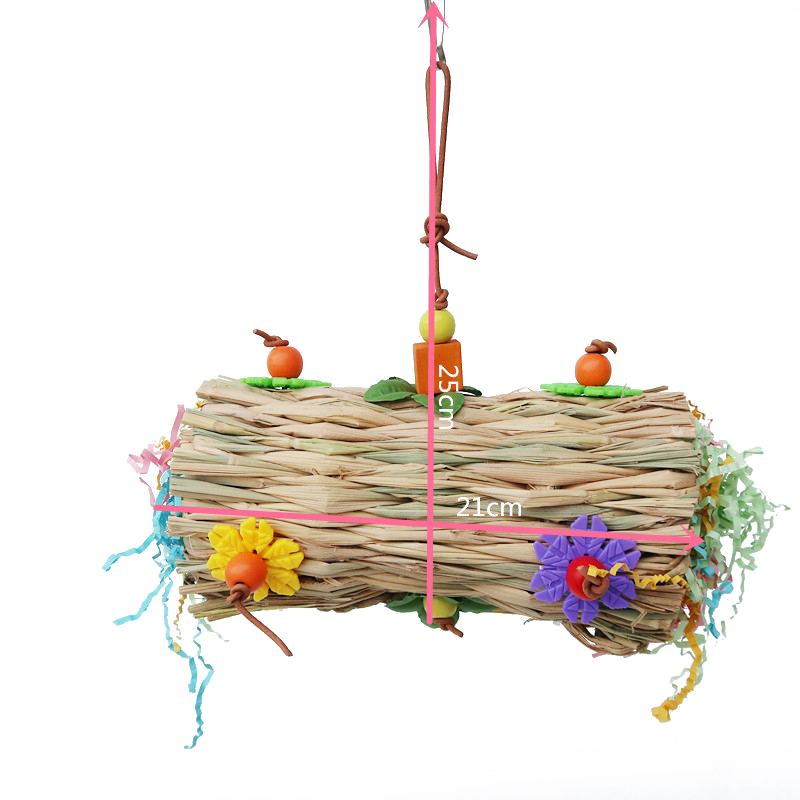 Papegøje legetøj fugl legetøj lille og mellemstore papegøje halm legetøj bid legetøj halm gynge