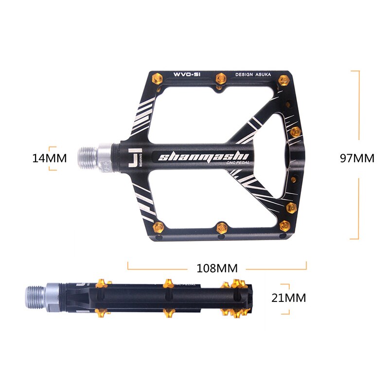 SMS Bicycle Pedal MTB Mountain Bike Pedals MTB 4 Bearings Fixie Bike Footrest Big Flat Treat Ultralight 306g Cycling 9/16 BMX