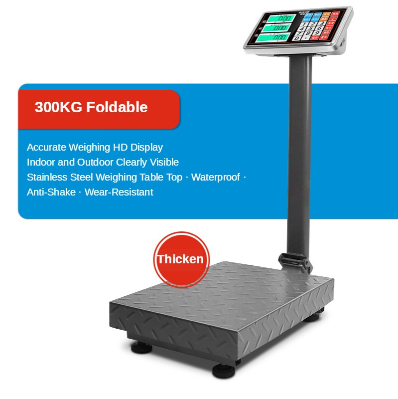 Commercial Stainless Steel Electronic Scale Digital Price Calculation Scale Platform Scale Weighing Scale Anti-jitter TCS-150: Gray 300kg