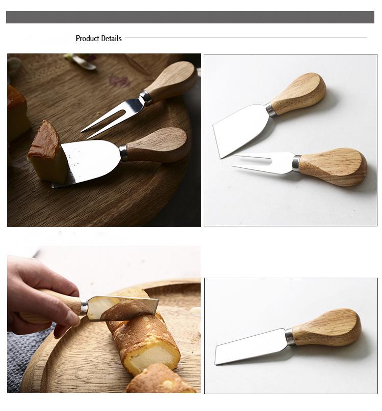 4 st trähandtag ostbräde set ek bambu bröd pizza ostskärare kniv skärare bakverktyg kök matlagning verktyg