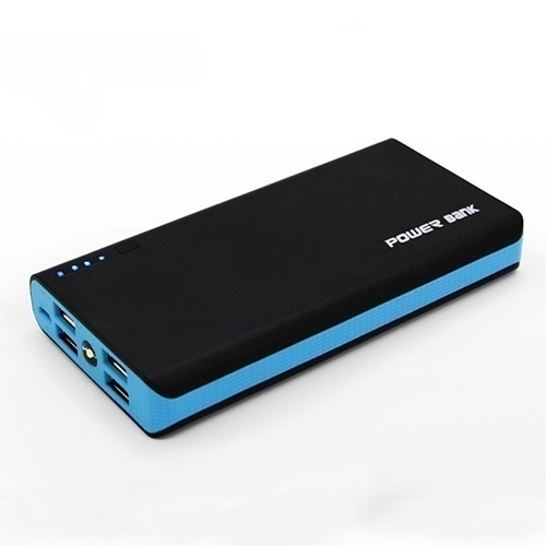 80000 mah smarttelefon powerbank bærbar lader 4 usb hurtiglader utendørs reise eksternt batteri for iphone xiaomi samsung: Blå