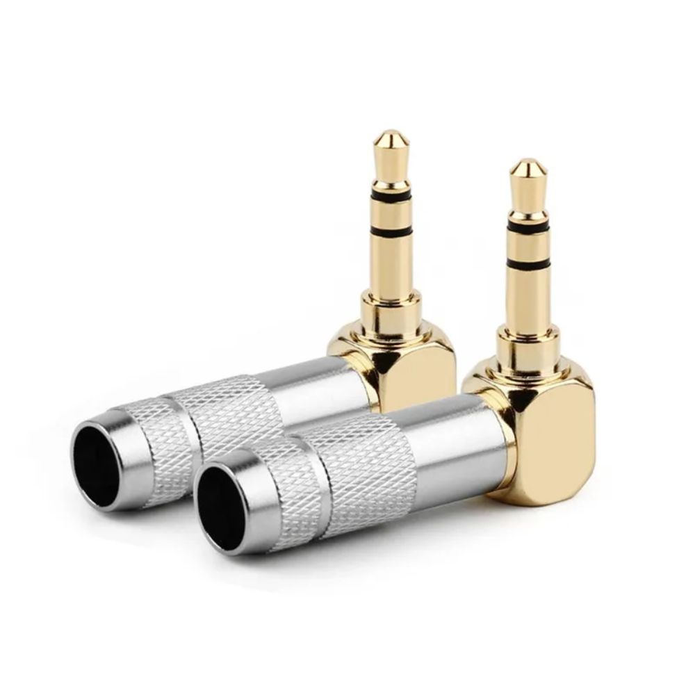1/8" Jack 3.5 mm Speaker Terminal Right Angle 3.5mm 3/4 Poles Audio Jacks Portable Mini Headphone Adapter