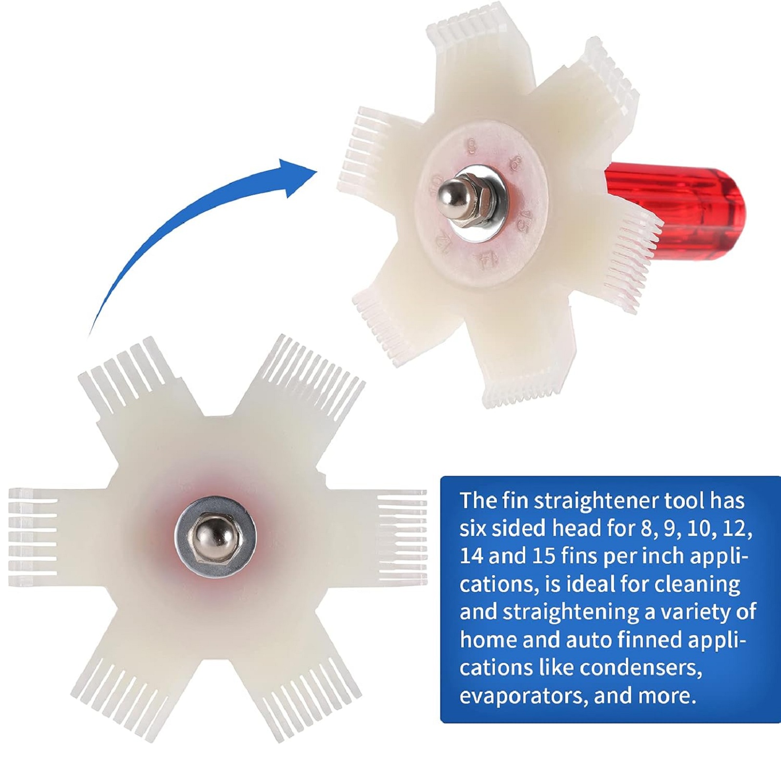 A/C Refrigeration Fin Straightener Air Conditioning Fin Comb Radiator Condenser Cleaner Repair Tool Car Cleaning Brush Accessory