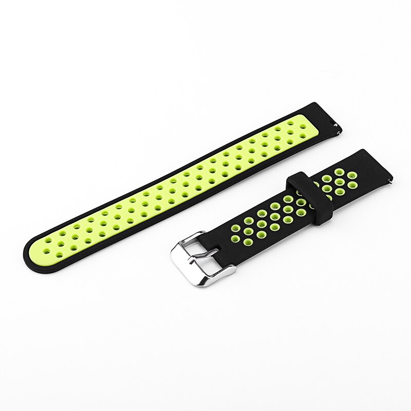 Correa de silicona de 18mm para huawei Talkband b5, muñequera de repuesto, porosa, transpirable, huawei band B5, Correa deportiva, tamaño ajustable: Black green
