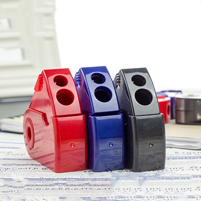 Hole Multifunctional School Office Push Pull Double Pencil Sharpener Single Hole Double Stationery Kawaii Sharpener