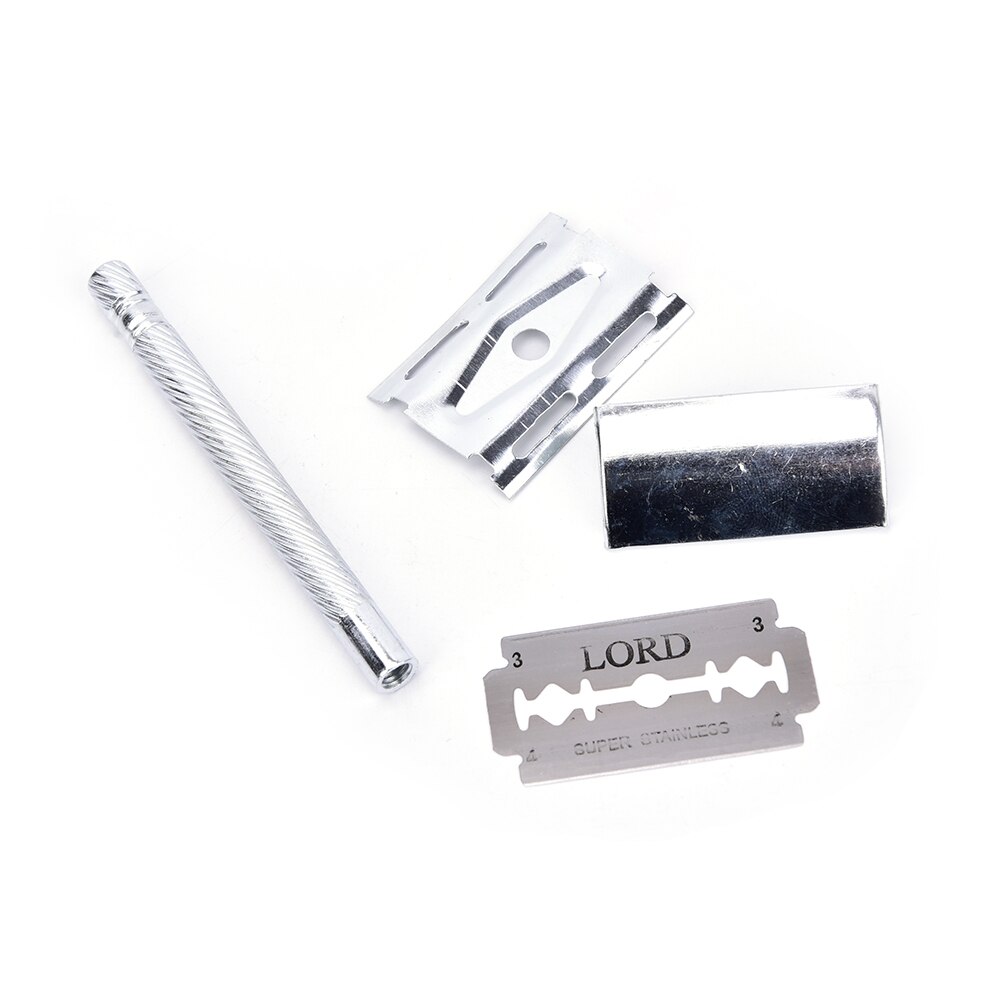 1Set Men Double Edge Blade Shaving Hair Razor Shaver 2 Blades Old-Style