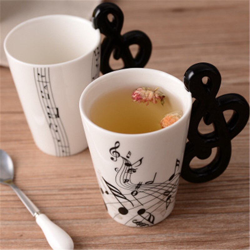 Teemukit musiikki kitara keraaminen muki kahvikuppi kahvalla mukit kahvikupit canecas tazas matkapullo
