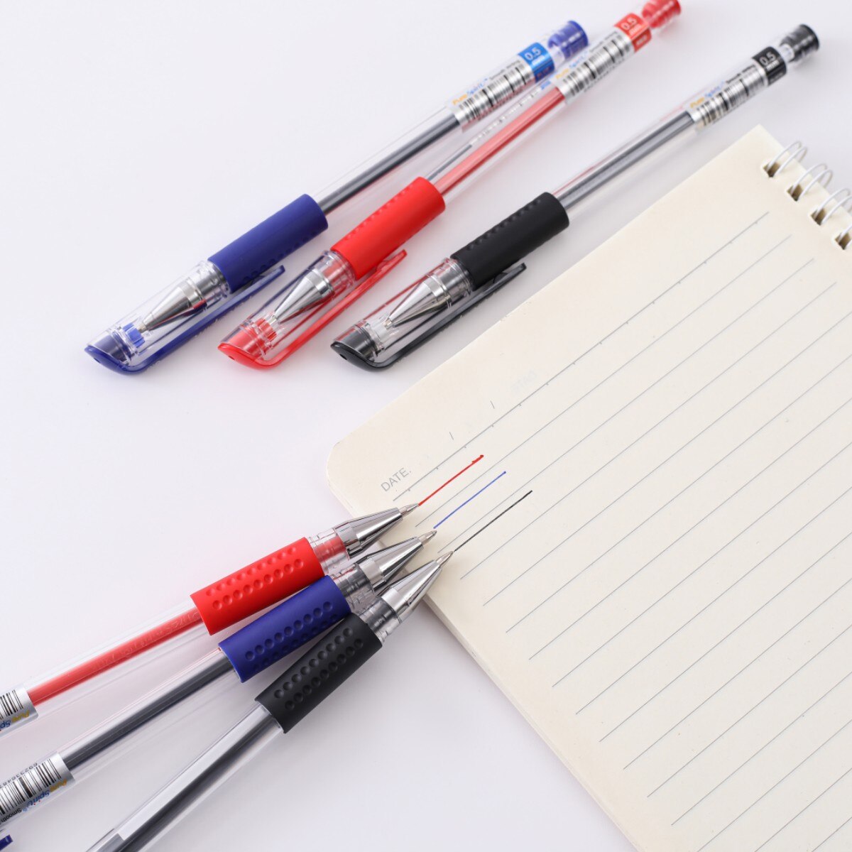 6pcs Gel Pen Set School Supplies Black Blue Red Ink Color 0.5/0.7mm Ballpoint Pen for Students Writing Tool Office Stationery
