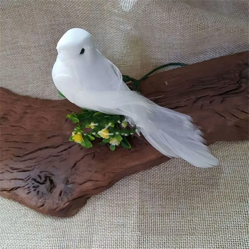 Symulacja biały gołąb wystrój domu sztuczny kochanek gołębie pokoju ogród ślub Decortions imitacja Model ptaka ozdoba na choinkę: Ciemny Khaki