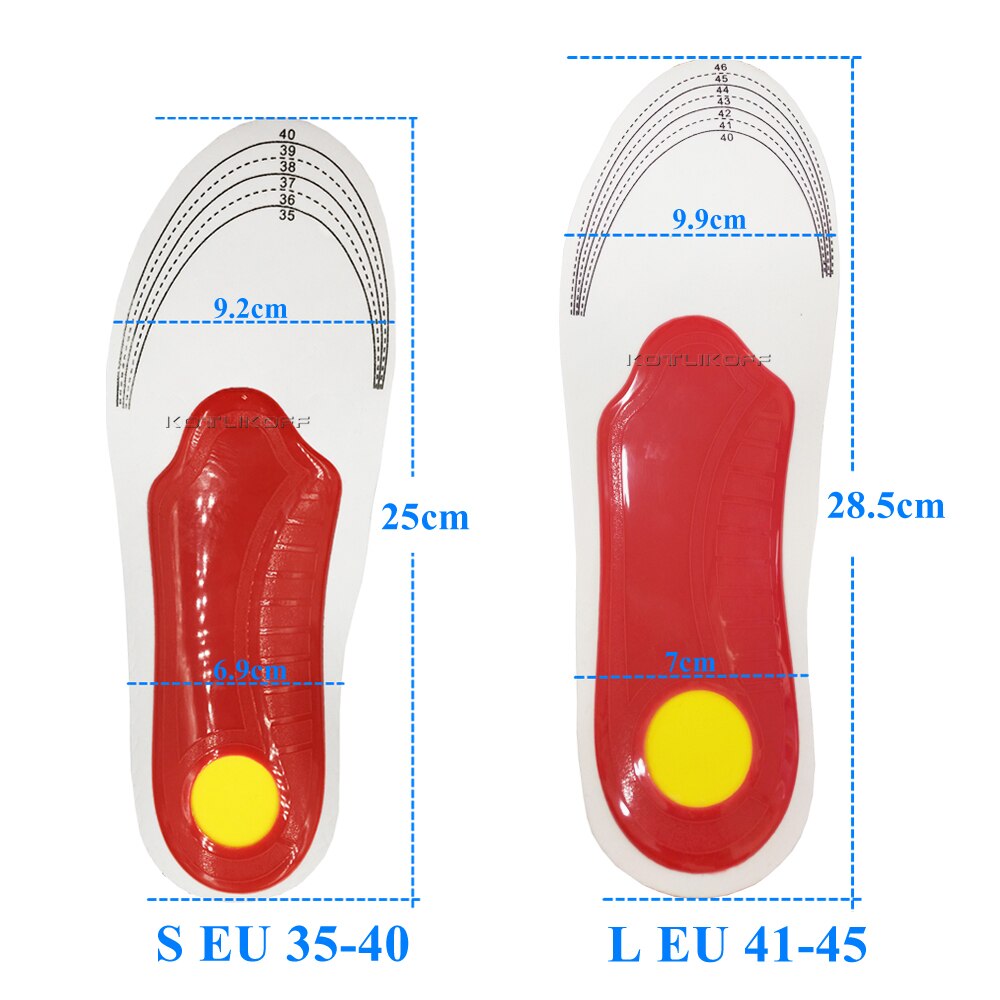 Premium Orthotic Gel High Arch Support Insoles Gel Pad 3D Arch Support Flat Feet For Women / Men Orthopedic Foot Pain Unisex