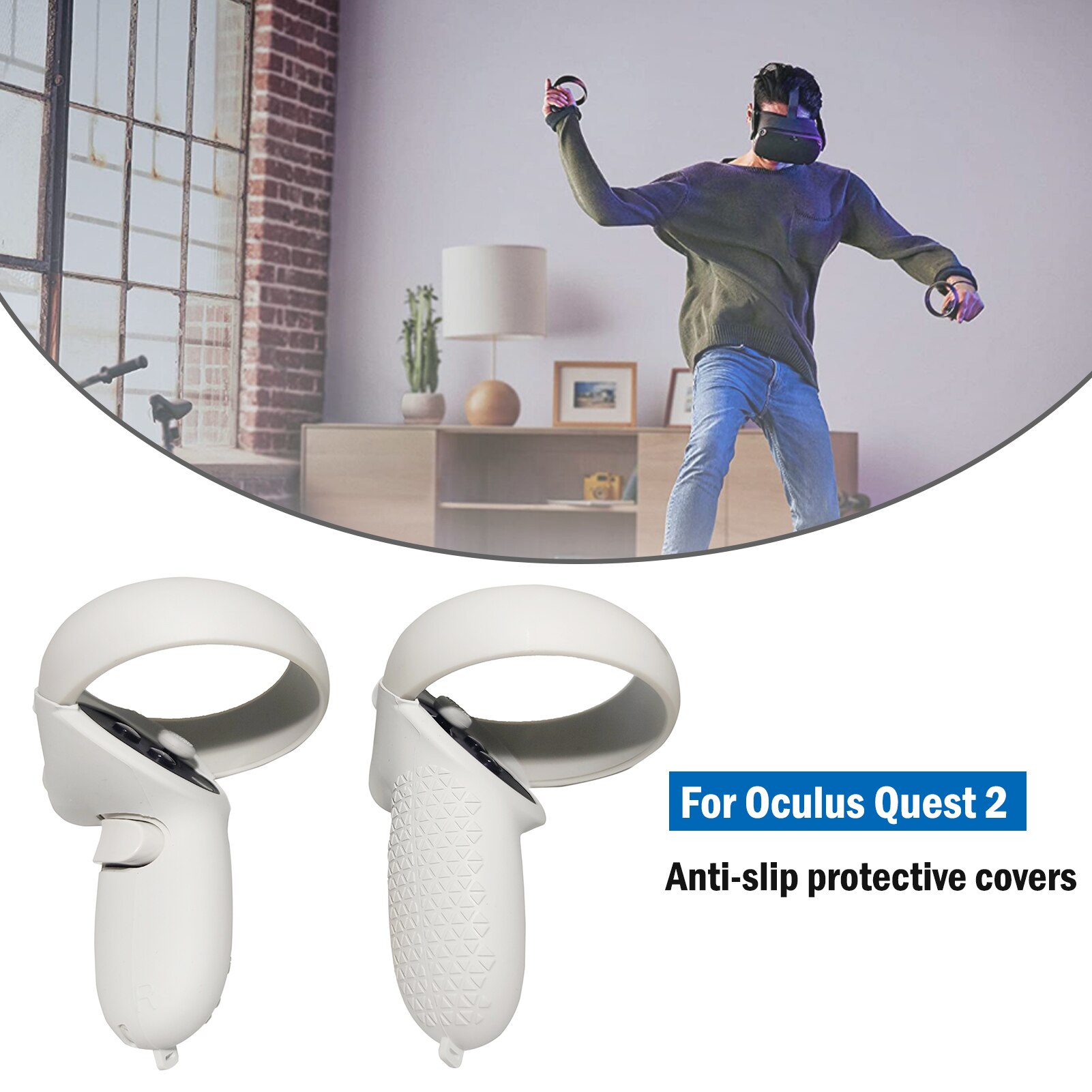 Protection Cover For Oculus Quest 2 VR Accessories Vr Controller Handle Grip Case Silicone Full Protective Sleeve For Quest2