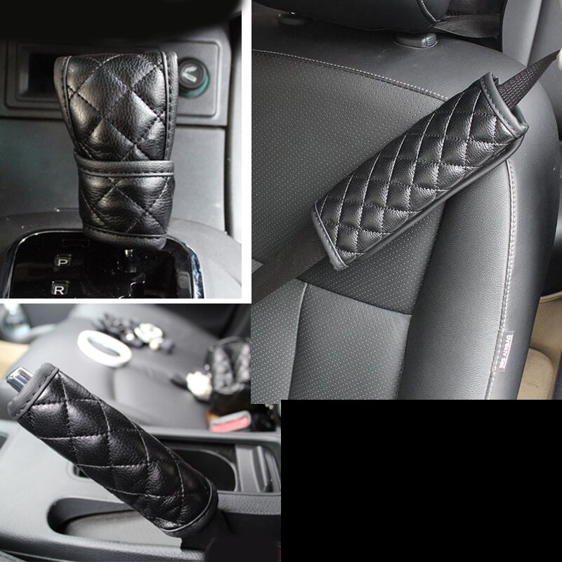 Mannen Premium Lederen Handrem Cover Sleeve Leather Gear Shift Cover Auto Seat Belt Cover Auto Styling Interieur Accessoires