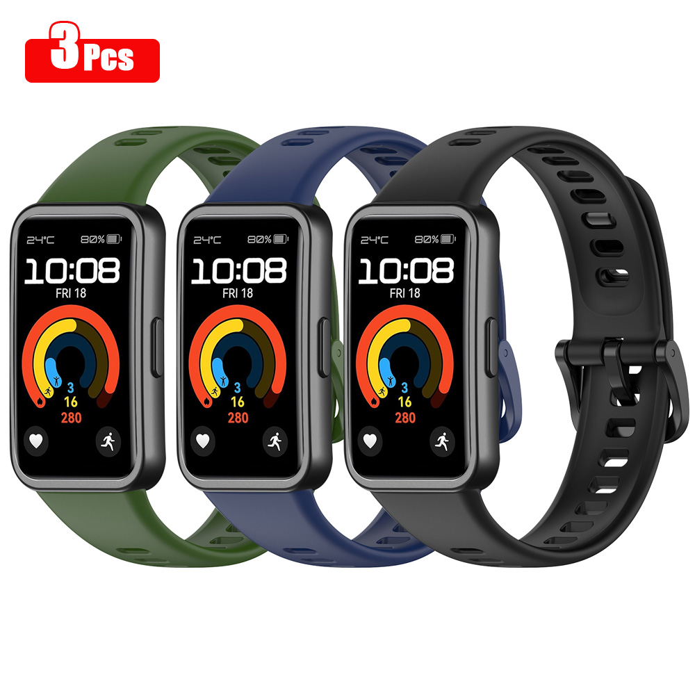 3Pcs/lot Soft Strap For Huawei Band 8 9 NFC Watchband Replacement For Huawei Band 9 8 Breathable Sport Bracelet Wristband: Blue Pink / 14mm