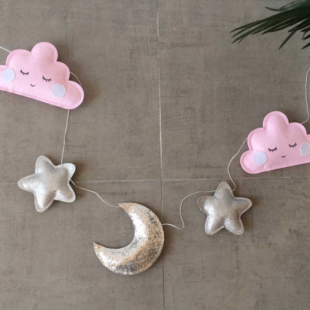 Baby Room Decoration Star Cloud Moon Bumper Kids Room Wall Tent Hanging Photography Props Baby Bed Decor Props