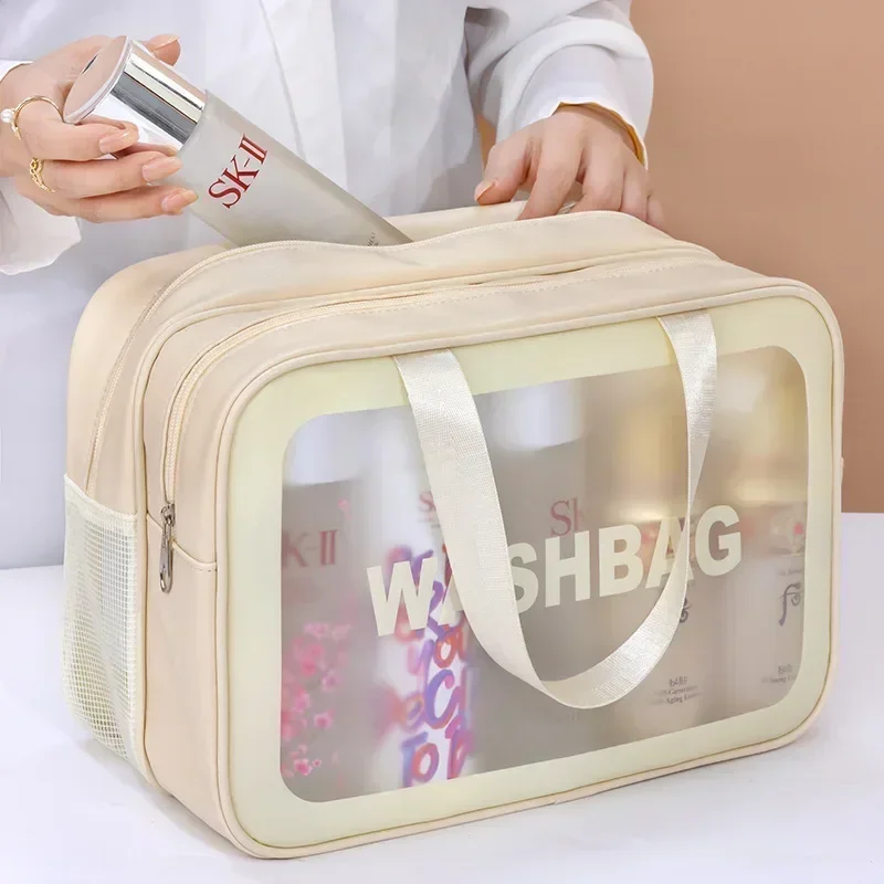 Thick Dry-Wet Separation Partition Toiletry Bag Portable Double-Layer Cosmetic Storage Bag for Travel, Beach, Pool Bathing