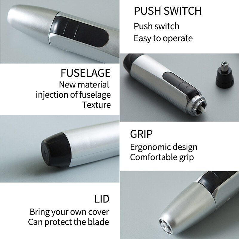 Electric Nose Ear Hair Trimmer Nostril Nasal Hair Clippers Battery Operated