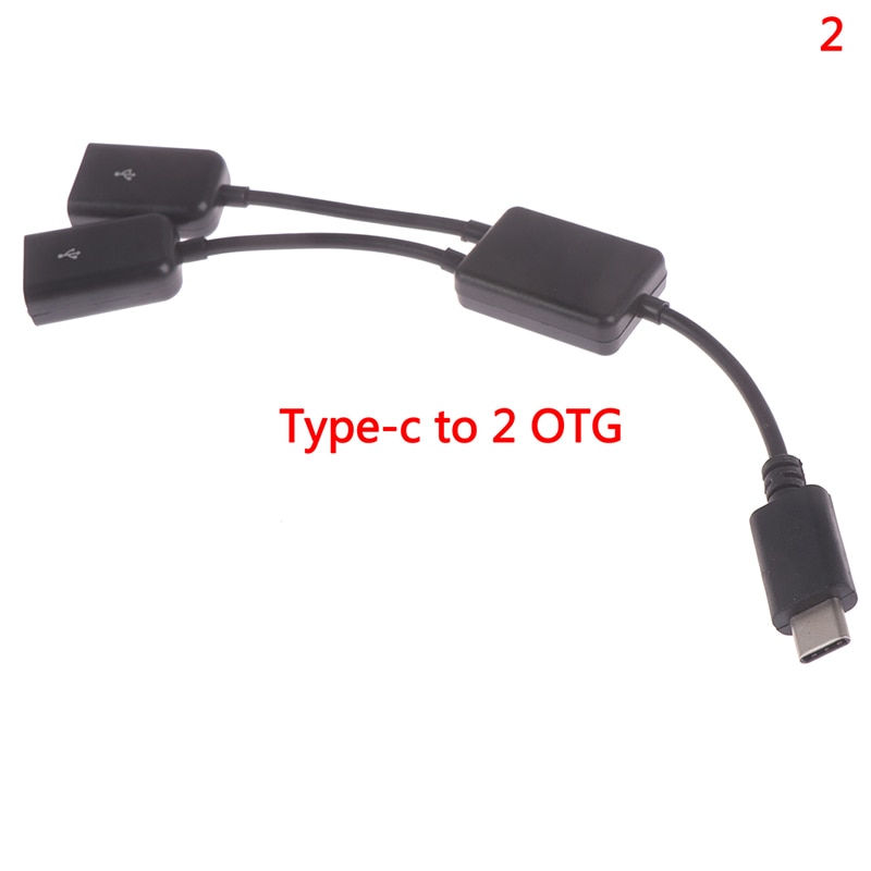 Micro USB/Tipo C a 2 OTG, Cable HUB de doble puerto Y divisor para tableta, Android, ratón, teclado, adaptador micro-usb tipo C