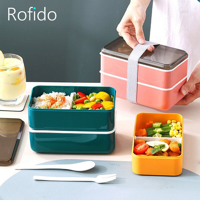 Portable Lunch Box Set Picnic Japanese Snack Bento Box Women Kitchen Food Storage Containers Office Worker Microwave Tableware