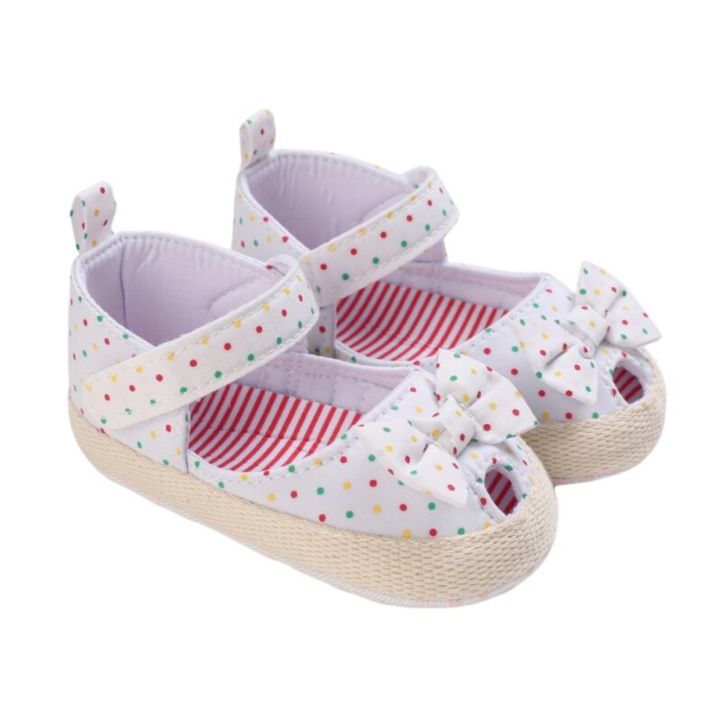Baby-mädchen-sandalen mit schleife, süße sommer-sandalen mit weicher sohle, flache prinzessinnenschuhe, rutschfeste lauflernschuhe für kleinkinder, größe 12-36m: W / L