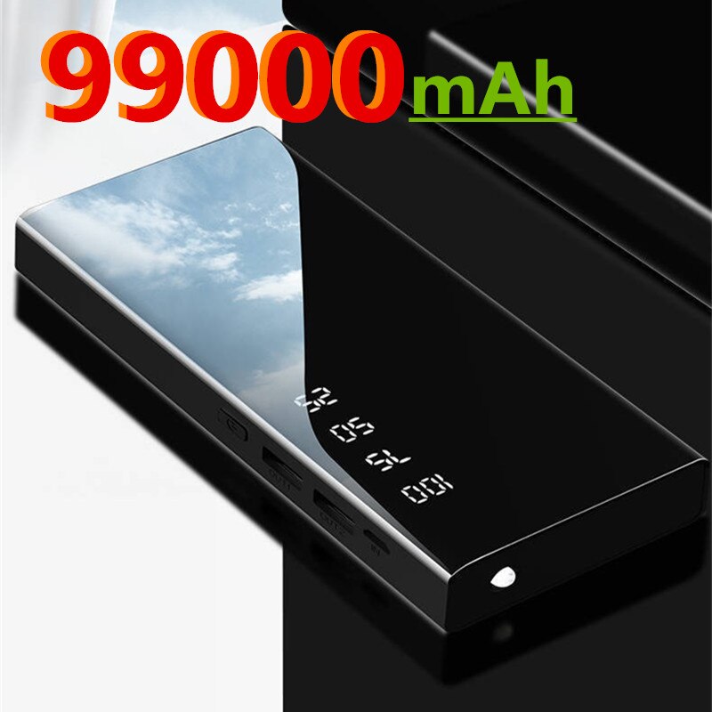 Power Bank 99000Mah Draagbare Ultra-Dunne Mobiele Telefoon Oplader Met Snelle Digitale Display Outdoor Reizen Power Bank