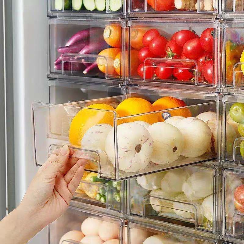Kitchen Refrigerator Transparent Organizer Compartment Refrigerator Drawer Organizer Large Fruit Storage Bin Kitchen Items
