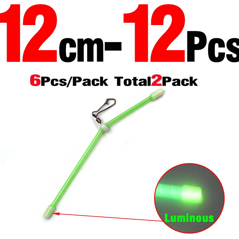 Mnft 12 stk havfiskeri plast lysrør balancebeslag hvid rullende snaplink anti-tangle bomme fiskegrej: Størrelse 12cm 12 stk