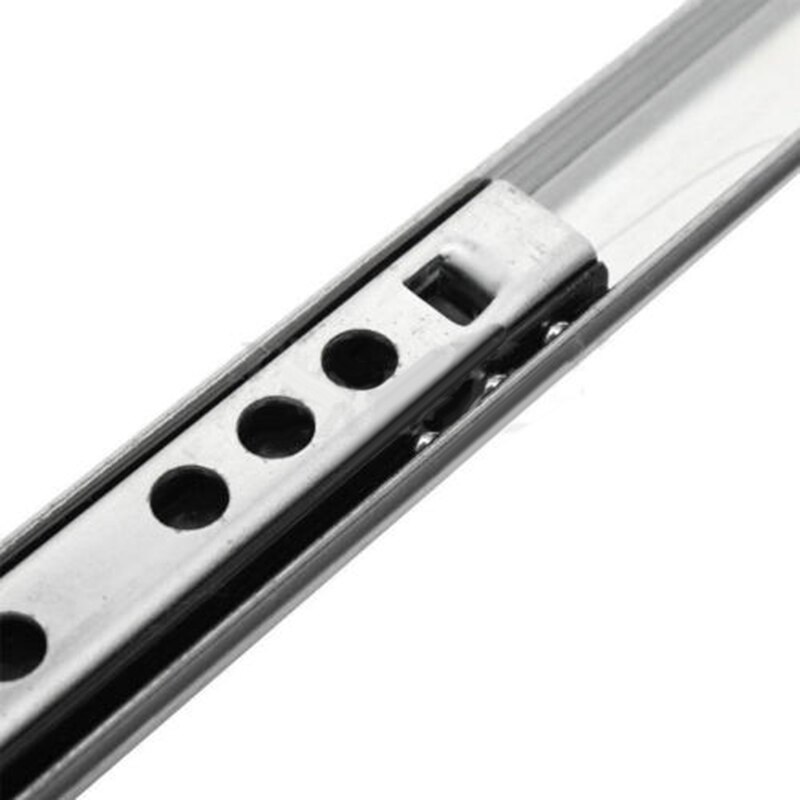 Glissières de tiroir à roulement à billes, Extension complète robuste, Rail de guidage de meubles monté sur le côté, armoire en Zinc, 17mm, 2 pièces