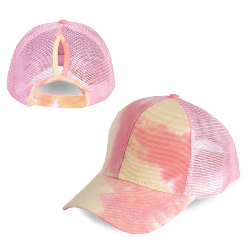 Baseballcap solskygge pustende bomull hestehale lue justerbar lukking bak for rotete høye boller utendørs sports cap g