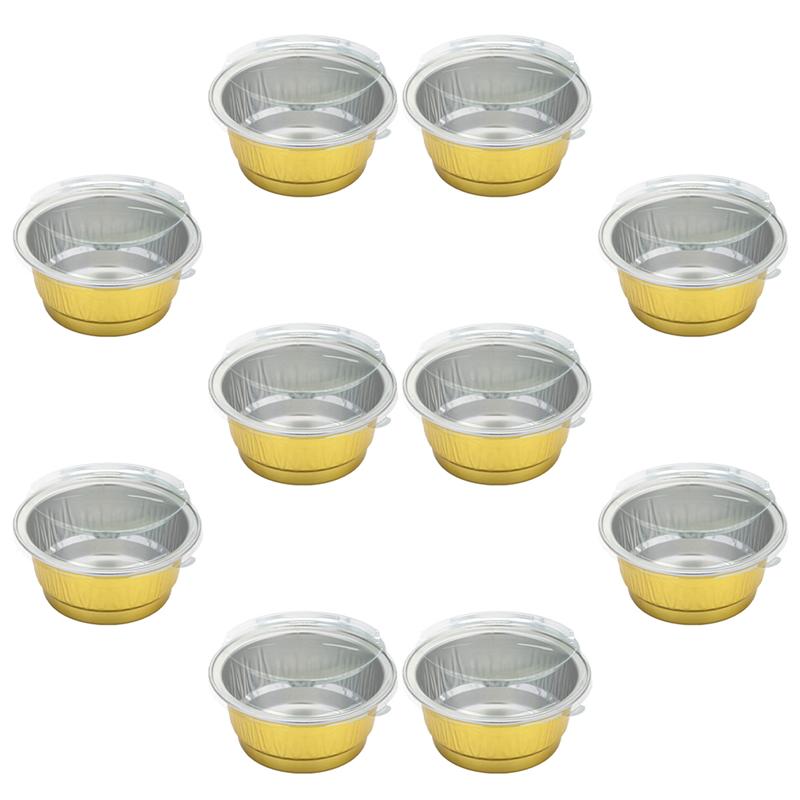 10Pcs Aluminiumfolie Cups Hittebestendige Kruiden Verpakking Take-Out Dozen