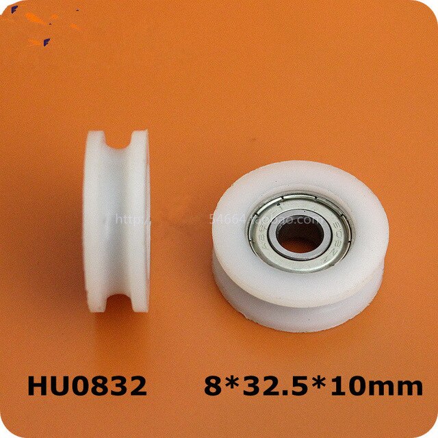 Fixmee 10 stk 32.5mm runde rille nylon remskivehjul rulle til 3.8mm reb m / 625zz leje
