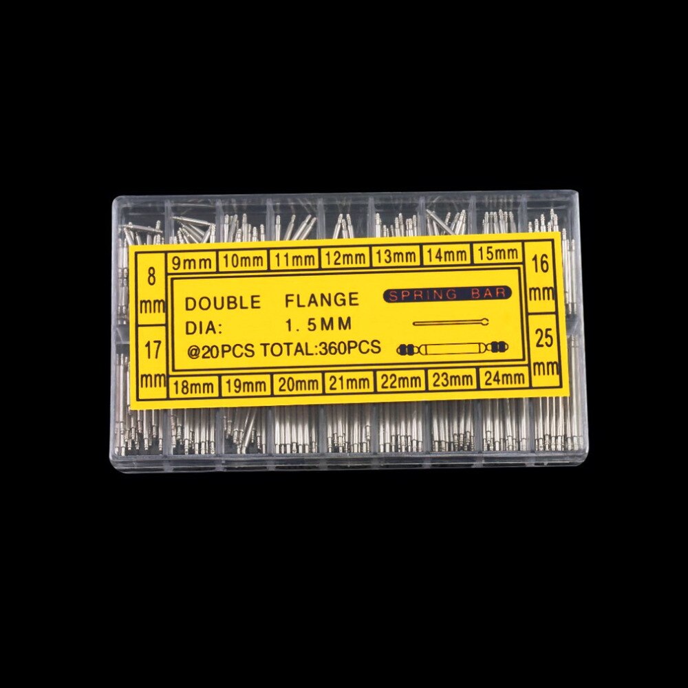 Correas de resorte para reloj, 360 Uds., 8-25mm, pasadores de enlace para relojero de reparación, herramientas para quitar, de ,