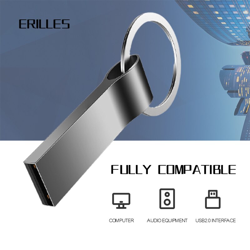 Flash Drive 4Gb 8Gb 16Gb 32Gb Pen Drive 64Gb 128Gb Pendrive Usb flash Drive 2.0 Metalen Geheugen Sticks Met Sleutelhanger