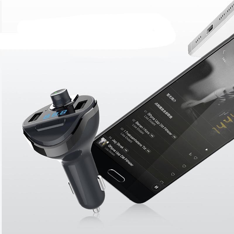 Auto MP3 Speler FM Modulator Zender Bluetooth Handsfree Call Dual USB Autolader Spanning Diagnostische Ondersteuning Tf-kaart Muziek