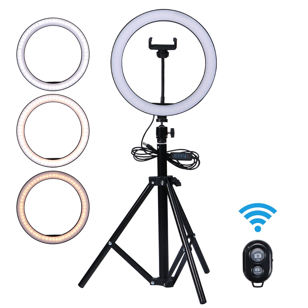 LED Ring Fill Light with Tripod Stand USB Powered Dimmable and Adjustable ring light & Retractable Tripod for most mobilephones