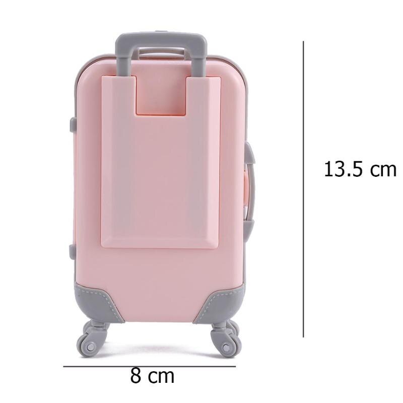 Play House Pink Plastic 3D Travel Train Suitcase Luggage Doll Toy for Children Improve Self-Care Ability for Happiness