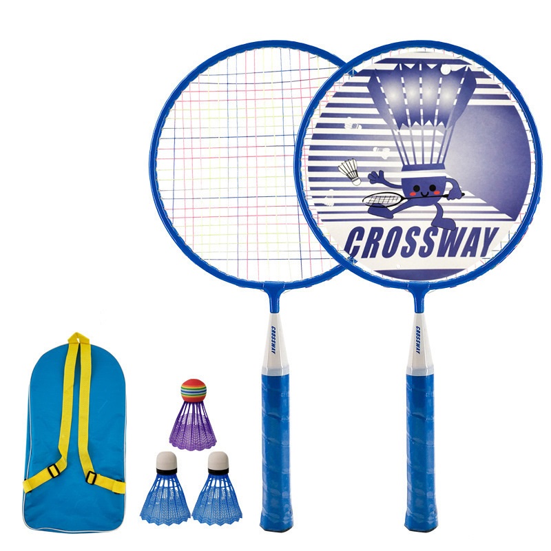 Outdoor Badminton Rackets With Balls 2 Player Badminton Set For Children Indoor Outdoor Parent-child Sports Game 1 Pair -40: Blue