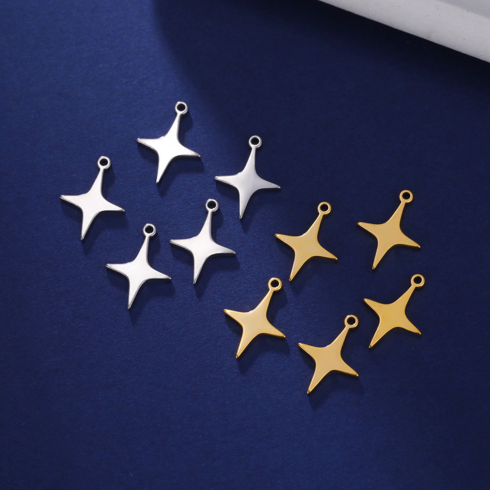 EUEAVAN 5 stks Minimale Rvs Star Charms Hanger DIY Ketting Oorbellen Armbanden Sieraden Maken Accessoires